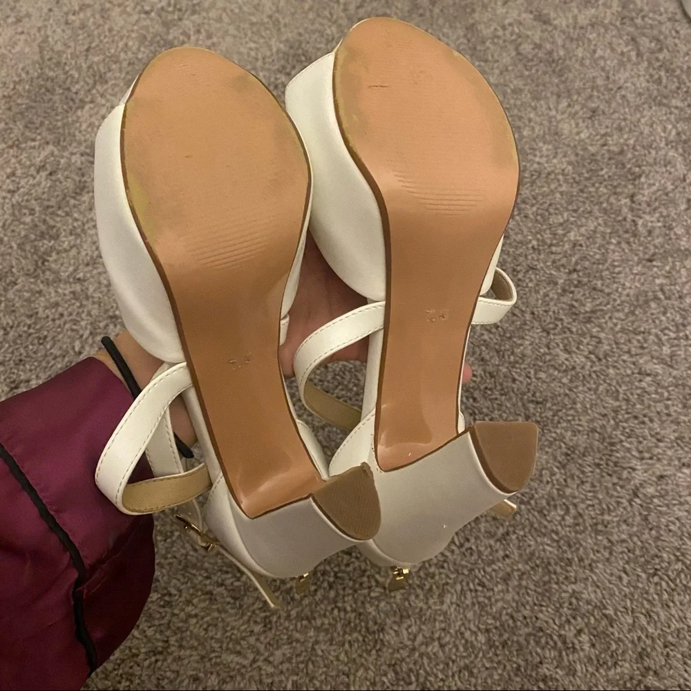 Crisscross Straps Peep Toe Platform High Heels Size 7.5 - Picture 6 of 7